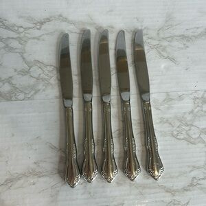 Oneida Ltd Mansfield Amadeus Wm A Rogers Deluxe Stainless Dinner Knives-Set of 5